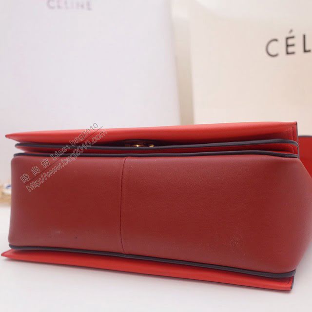 Celine女包 賽琳爆款 香味帶紋路進口小牛皮 CELINE FRAME BAG 可單肩可斜挎 25914  slyd2073